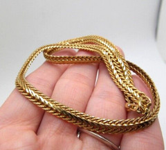 Vintage Gold Tone Thick Twist Foxtail 5.80mm Chain Necklace 15.5 Inch