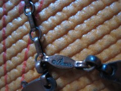 VINTAGE RENOIR COPPER NECKLACE W/ BLACK ENAMEL CRESCENT MOON LINKS