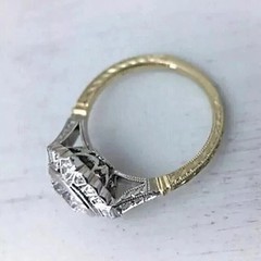2.30Ct Art Deco Style Lab Created Diamond Engagement 14K Yellow Gold Finish Ring