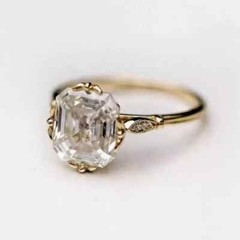 Art Deco Style 4Ct Asscher Cut Lab Created Diamond Engagement Ring 14K Gold FN
