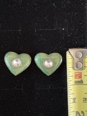 Vintage Pierced Earrings 1980s / 1990s Gold Tone LOT OF 5 Pair Hearts Signed