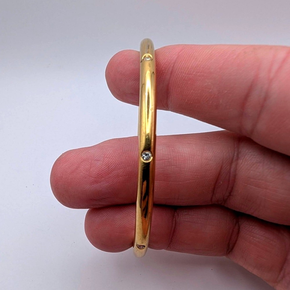 Vintage JBK Camrose Kross Gold Plated Crystal Bangle Bracelet 8.5in