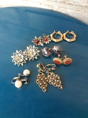 Estate Mixed Lot Costume Jewelry Earrings 50pr Clip On Screwback Some Signed
