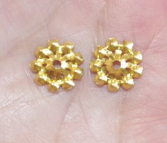 VINTAGE 11MM BLUE SAPPHIRE CZ SEED FLOWER JACKETS FOR EARRINGS USE W ANY STUDS