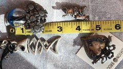 VINTAGE PEWTER JEWELRY LOT OF 4 PIECES BROOCHES NECKLACE CASUAL CORNER+ UNIQUE
