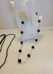 Beaded Necklace Lot of 3 Glass Plastic Faceted Crystal Art Deco Fashion Jewelry