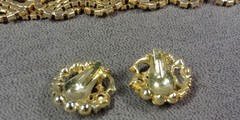 5 Aurora Borealis Rhinestone Art Bracelet Earrings Vintage Jewelry Lot