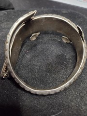 ANTIQUE 925 STERLING SILVER ALLIGATOR CUFF BRACELET ARM BRACELET 2.48 OZS