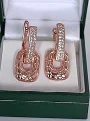Vintage 1990-s 14 Ct Rolled Gold Zircons Earrings-Hallmarked 585 RG