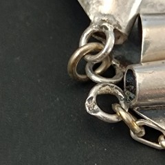 Modernist Silver Necklace Sculptural Artisan Bib Statement Abstract Handmade VTG