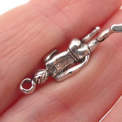 Sunwest 925 Sterling Silver Vintage Marathon Runner Oxidized 3D Charm Pendant