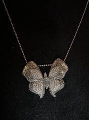 Rare Vintage SLC Sterling Silver Butterfly Necklace