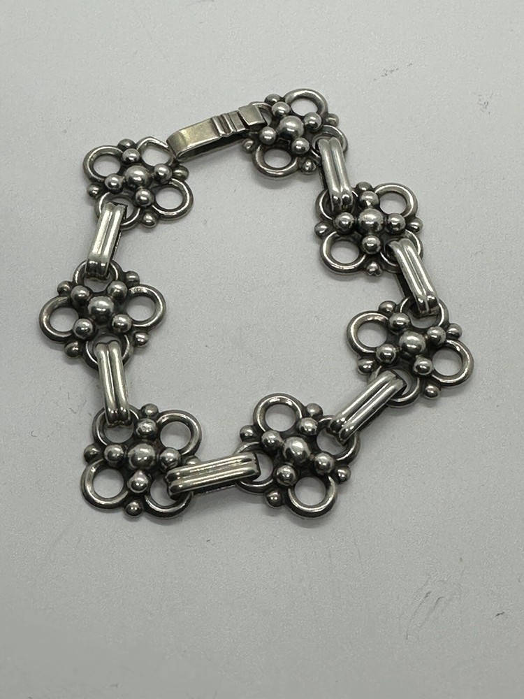 Scholle 830s Silver bracelet Norway Norwegian vintage estate Art Nouveau 1857