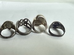LOT of 10 Vintage Sterling Silver 925 Lion Celtic Rings Bands No Stones 37g