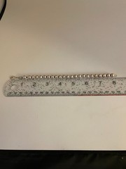 Vintage Stamped Sterling 23, 5mm Beads Bracelet 8.25″ Long