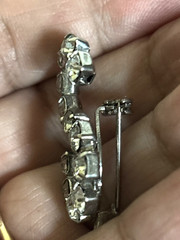 Vintage Rhinestone Letter [S] Silver Tone Pin Brooch 1.25in