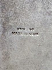 VINTAGE SIAM STERLING SILVER NIELLO WIDE CUFF BRACELET THAI DANCERS 47.95G
