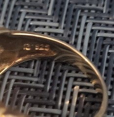 Vtg Gold Vermeil Over .925 Silver Multi Gem Stone Bombe Ring Sz8