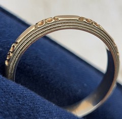 Antique 14K Yellow & White Gold KEEPSAKE 5mm Floral Wedding Band Ring Size 10.75