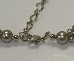 Champagne Pearl Graduated 3 Strand Collar Necklace Glamorous Costume Jewelry