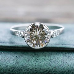 4 CT White Round Cut Simulated Diamond Art Deco Antique Wedding 925 Silver Ring