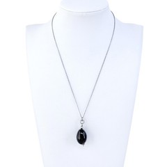 Smoky Quartz Pendant Necklace | Vintage Sterling Silver 925 | 16″