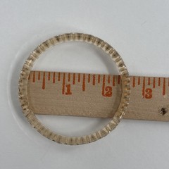 Vintage Clear Lucite Bangle Bracelet Rhinestone Inset Beveled Edge