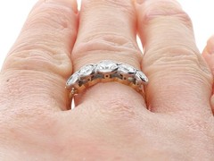 Vintage 1.16Ct Diamond and 18k Yellow Gold Five Stone Ring Circa 1950