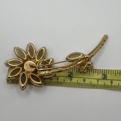 Juliana DeLizza Elster Topaz Rhinestone Flower Brooch