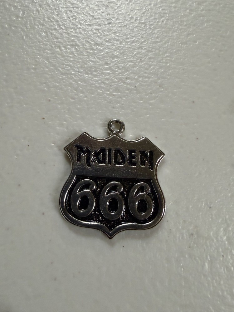 Iron Maiden Necklace 666 Shield Pendant 1980’s