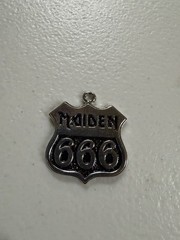 Iron Maiden Necklace 666 Shield Pendant 1980’s