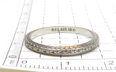 Antique Art Deco 1920’s BELAIS 18KW Wedding Band Ring Size 6.75 UK-N 2.09 MM