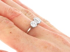 Antique 3.00Ct Diamond and Platinum Trilogy Ring Circa 1915