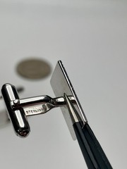Vintage Anson Sterling Silver Cufflinks Mid Century Modern Texturized Rectangle