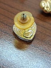 Vintage PMI PRECIOUS MOMENTS Brooch Pin Matching Heart Earrings Set