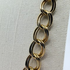 Necklace Vintage Gold Tone Double Oval Link Chain Statement Bold Chunky Retro