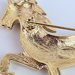 Vintage Brooch Trifari Horse Prancing Gold Tone Figural 2 inch Marked