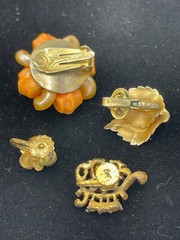 7 Pr Vintage Earrings Trifari Hong Kong Coro Giovanni Hollycraft Clip Screw Back
