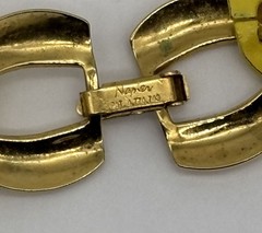 Vintage Napier Necklace of Bright Yellow Coated Enamel Chunky Chain Links Signed