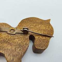 Vintage Horse Brooch Handmade Wooden Western Folk Art Pony Equestrian Zodiac