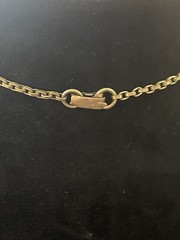 Vtg Unsigned Art Nouveau Style Gold Tone wBright Faux Aquamarine Crystals Choker