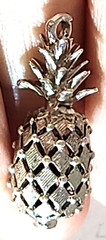 Vintage Sterling Silver LARGE PINEAPPLE #19 Charm for a Bracelet, 3.51g