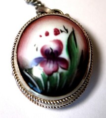 Vintage Enamel Hand Painted Russia Finift Jewelry Necklace-Locket 4 Variation#79