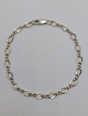 Vintage 925 Sterling Silver Infinity & Oval Link Starter Charm Bracelet 8″ – 4g