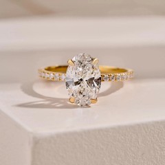 2Ct Oval Cut Lab Grown Solitaire Diamond 14k Yellow Gold Finish Engagement Ring