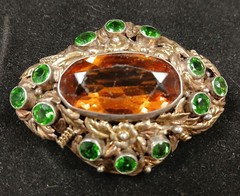 HOBE Sterling Silver Brooch Pin 1/20th 14K On Sterling Design Pat’d Vintage