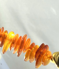 Genuine Natural Amber Stones Cognac Honey Color Beaded Necklace W/Other Stones