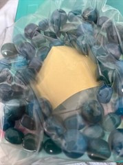 NATURAL BLUE ROUND FACETED MINERAL STONE BEADS NECKLACE AGATE BEADED HSN 314g