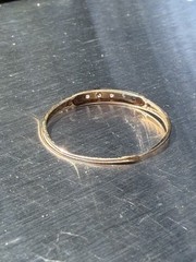 Antique Vintage Art Deco 14k Gold Rose Cut Diamond 5 Stone Diamond Band