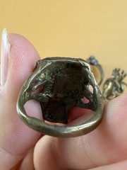 Vintage Solid Brass Handmade Animal Rings Frog Lion Cat & Turtle Artisan Art Lot